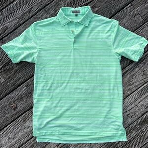 Peter Millar Men’s Green Striped Polo